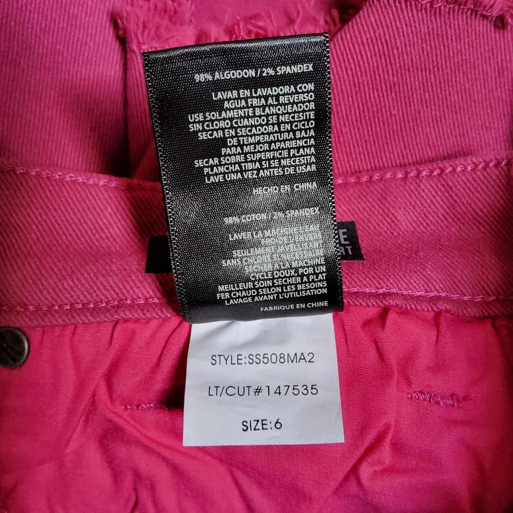 Kut from the Kloth Janne High Waist Shorts Hot Pink Size 6 NWT - Picture 6 of 8
